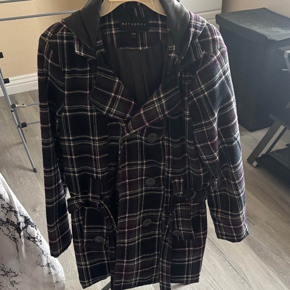 Metaphor Black and Purple Plaid Jacket